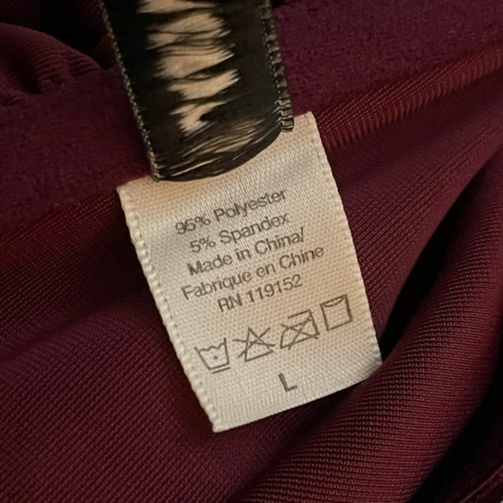 JASON WU Velour Lace Trim Bandeau Bralette, Burgundy, Large, NWT - Picture 9 of 11